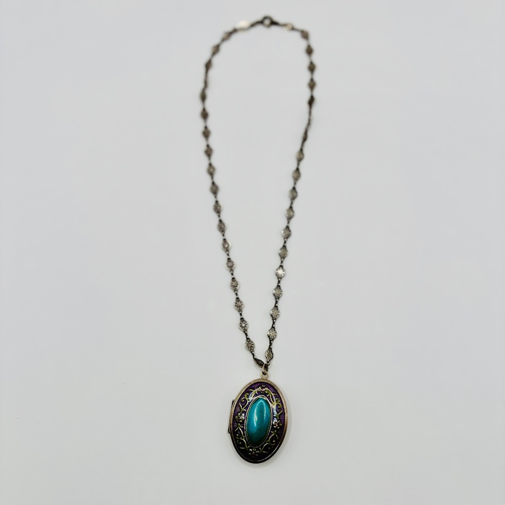 Vintage Locket Necklace by Catherine Popesco - Made in France 16"